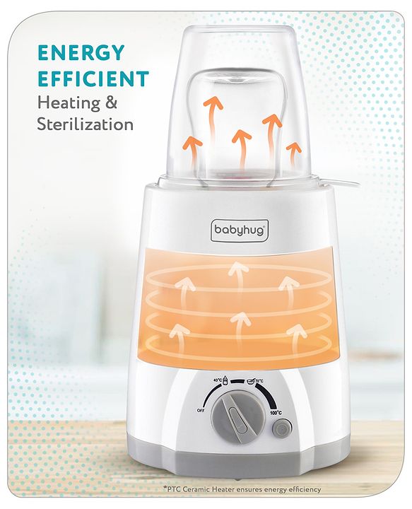 Babyhug 3-1 Bottle Warmer Cum Sterilizer - White