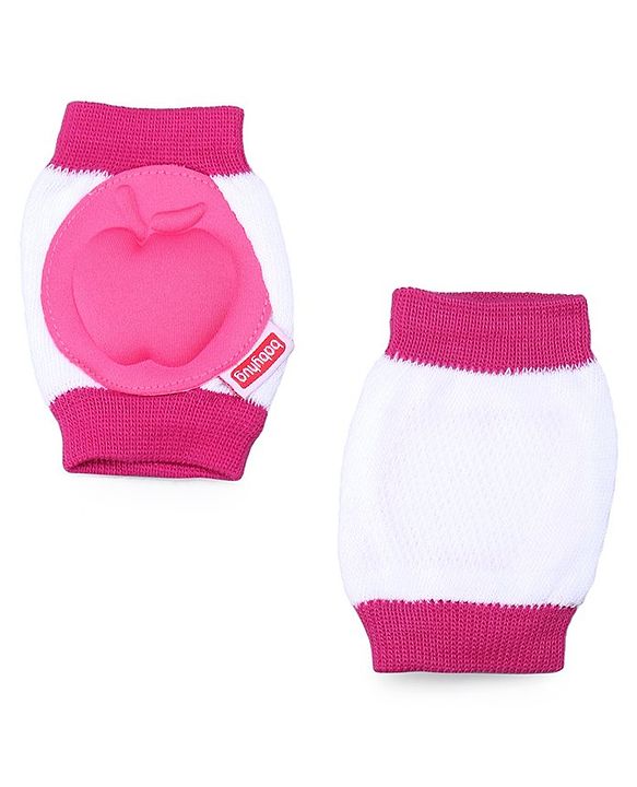 Babyhug Baby Knee & Elbow Pads White Pink (Design May Vary)