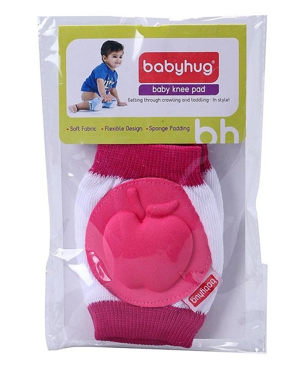 Babyhug Baby Knee & Elbow Pads White Pink (Design May Vary)