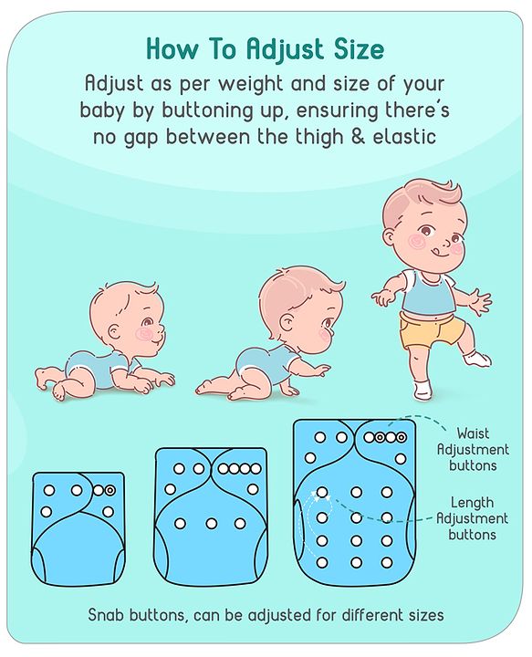 Babyhug Free Size Reusable Contrast Flap Closure Cloth Nappies With Insert Animal Print - White Orange