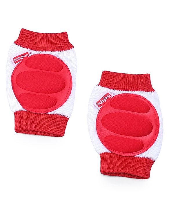 Babyhug Baby Knee & Elbow Pads White Red (Design May Vary)