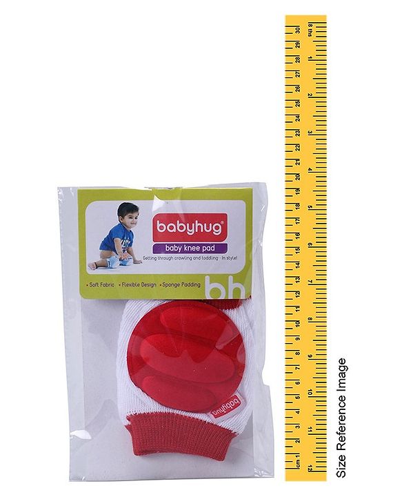 Babyhug Baby Knee & Elbow Pads White Red (Design May Vary)