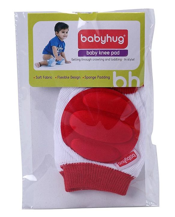 Babyhug Baby Knee & Elbow Pads White Red (Design May Vary)