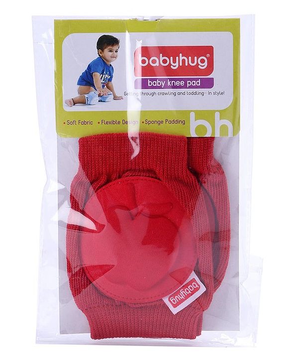 Babyhug Baby Knee & Elbow Pads  Red (Design May Vary) - 12.5 x 9 cm
