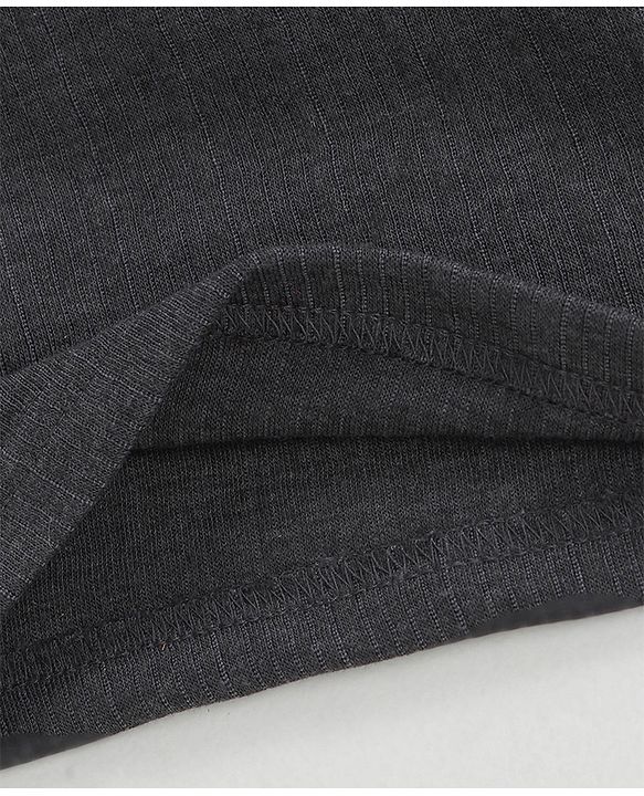 Babyhug Full Sleeves Thermal Vest With Shoulder Button - Dark Grey