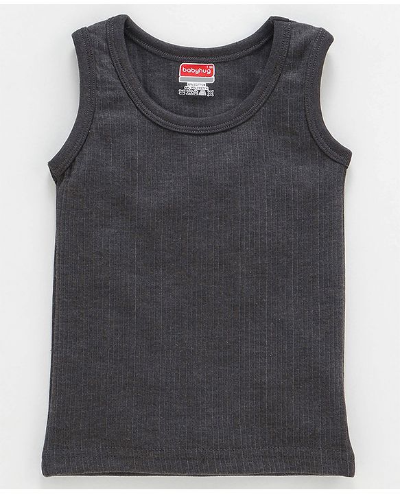Babyhug Sleeveless Pullover Thermal Vest - Dark Grey