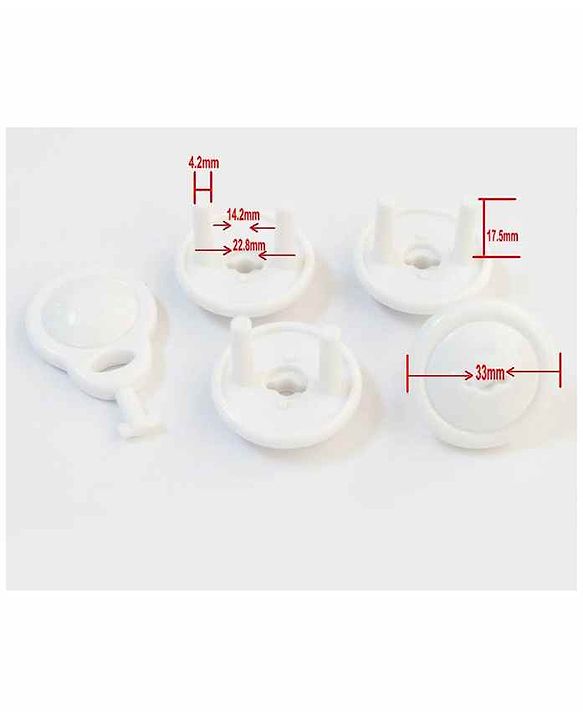 Babyhug 2 Pin Plug Protector Set Of 6 With Locking Key - White