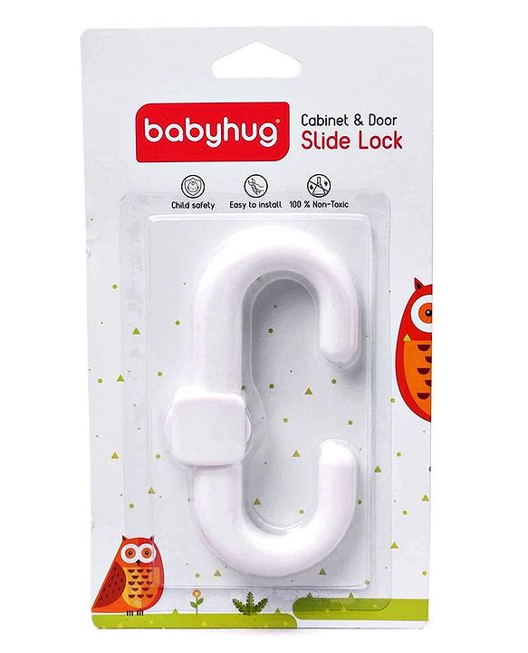 Babyhug Slide Door Lock - White