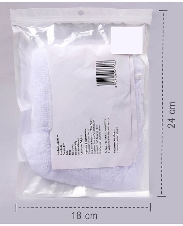 Babyhug Stroller Mosquito Net - White