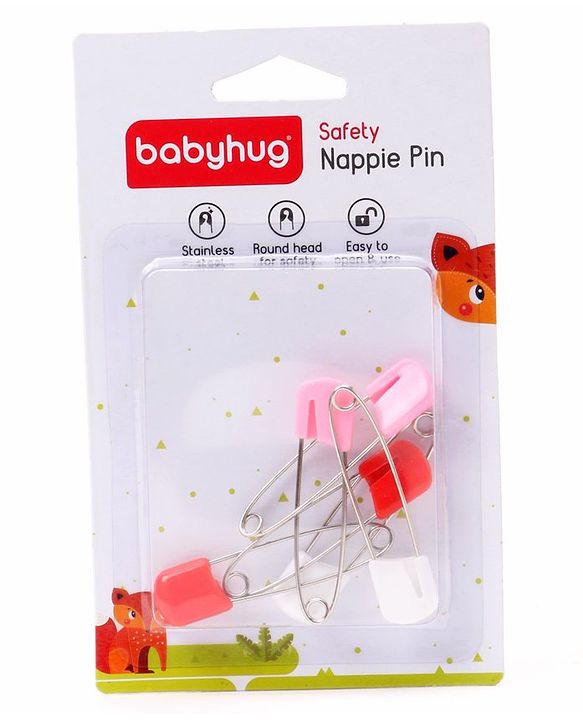 Babyhug-Baby Safety Pins - Multicolor - 14 x 9 cm White