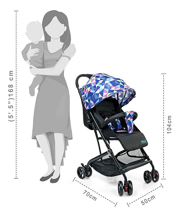 Babyhug Opera Travel System - Black Pink Blue