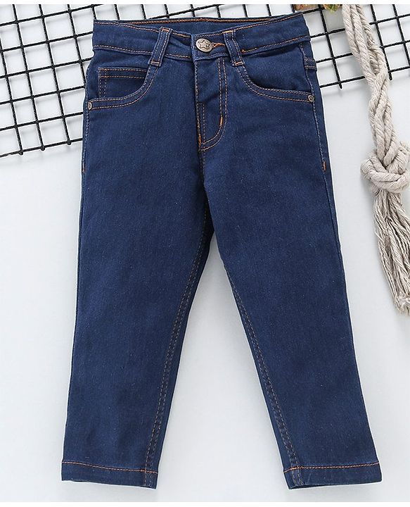 Babyhug Full Length Jeans - Dark Blue