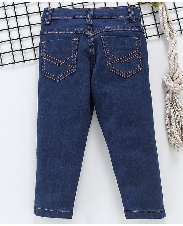 Babyhug Full Length Jeans - Dark Blue