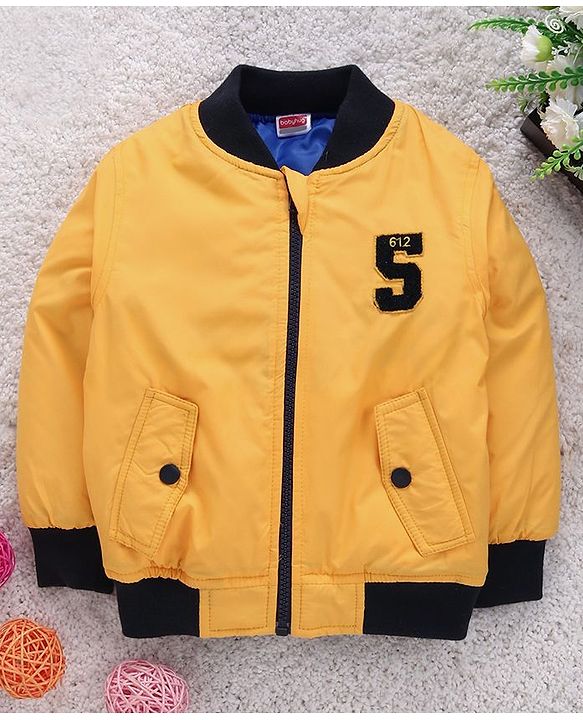 Babyhug Full Sleeves Jacket 5 Patch - Yellow