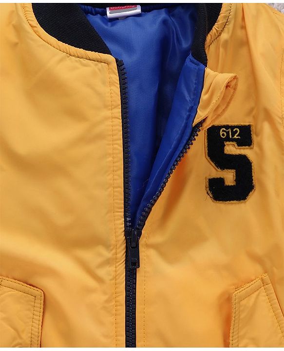 Babyhug Full Sleeves Jacket 5 Patch - Yellow