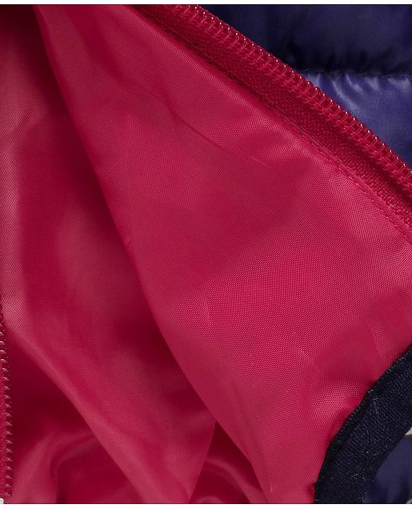 Babyhug Full Sleeves Hooded Padded Jacket Robot Print - Blue