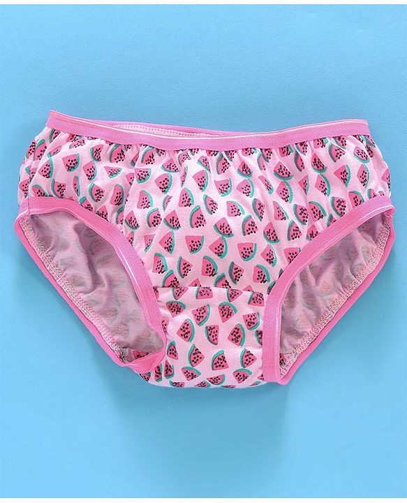 Babyhug Cotton Panties Watermelon Print Pack Of 2 - Pink