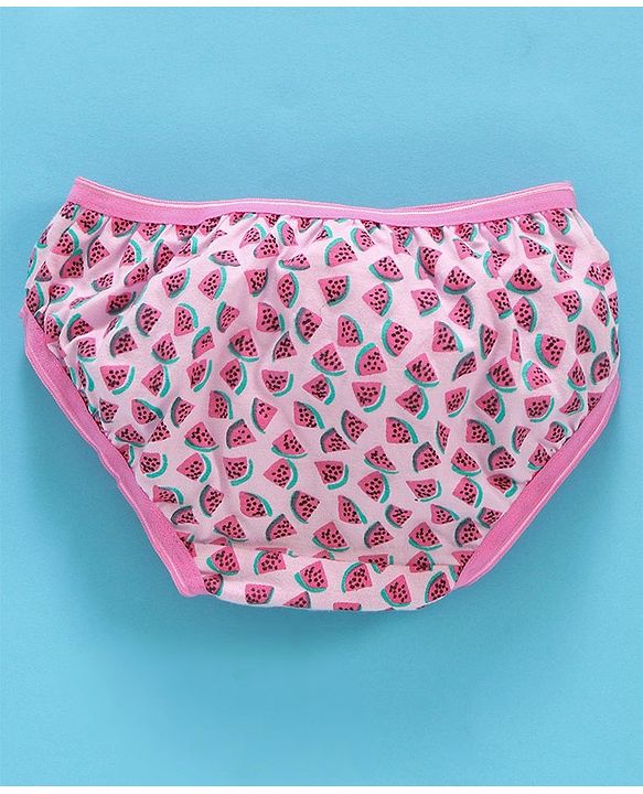 Babyhug Cotton Panties Watermelon Print Pack Of 2 - Pink