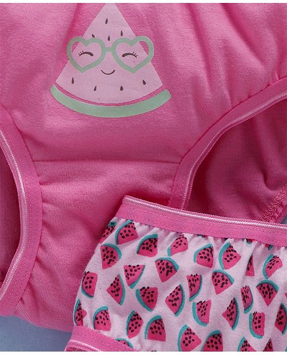 Babyhug Cotton Panties Watermelon Print Pack Of 2 - Pink
