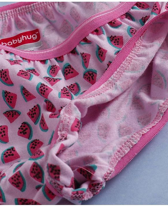 Babyhug Cotton Panties Watermelon Print Pack Of 2 - Pink