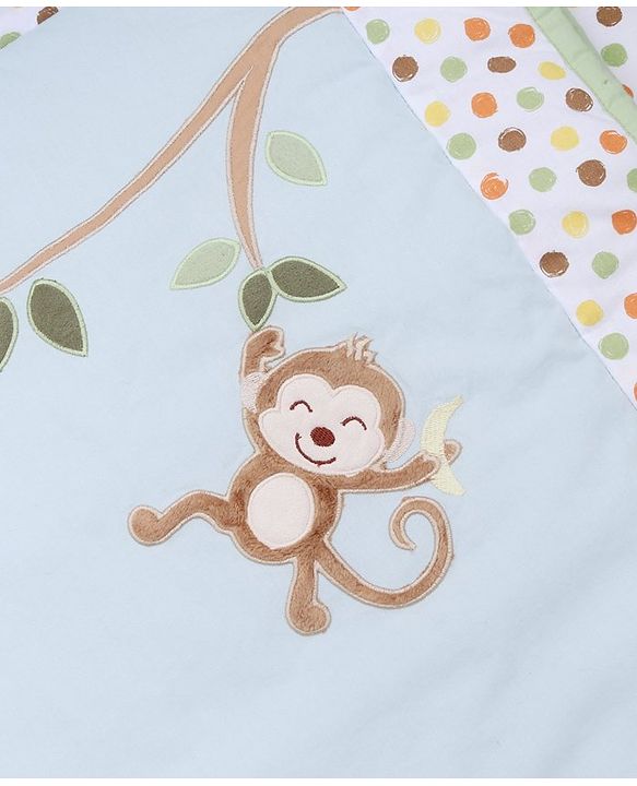 Babyhug Premium Cotton Embroidered Crib Bedding Set Seahorse Theme Large Pack of 6 - Pink