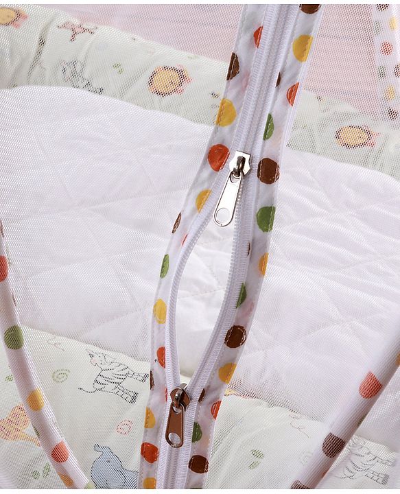 Babyhug Premium Cotton Gadda Set With Mosquito Net Jungle Theme - Multicolor