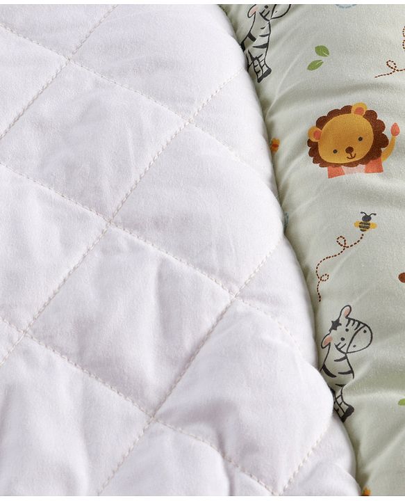 Babyhug Premium Cotton Gadda Set With Mosquito Net Jungle Theme - Multicolor