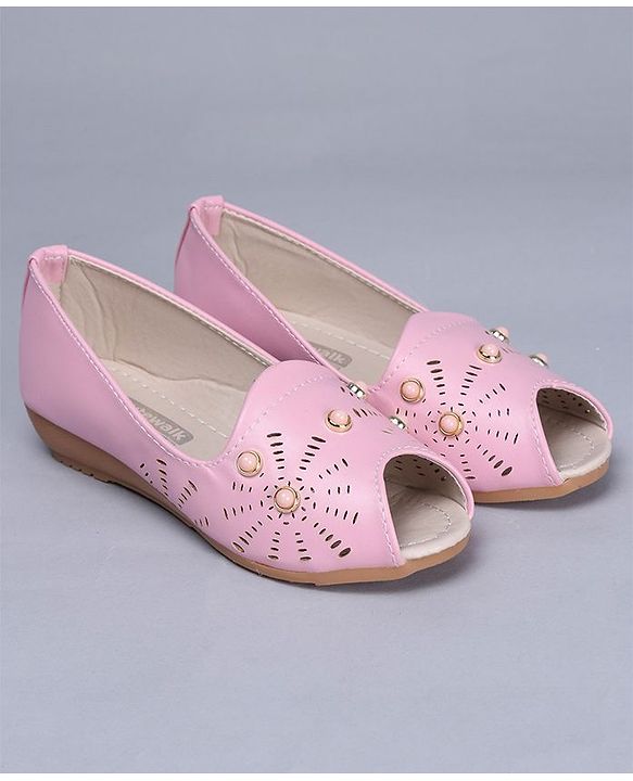 Cute Walk by Babyhug Peeptoes Bead Design - Light Pink