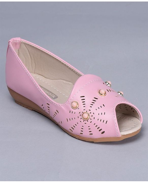 Cute Walk by Babyhug Peeptoes Bead Design - Light Pink