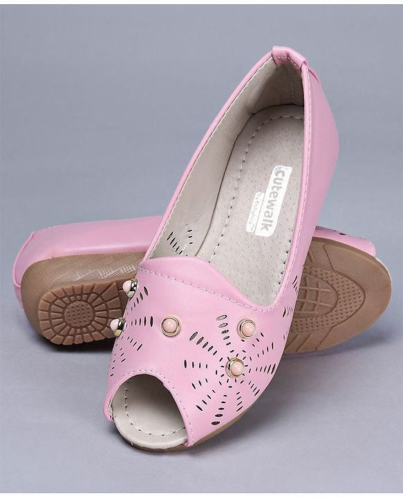 Cute Walk by Babyhug Peeptoes Bead Design - Light Pink