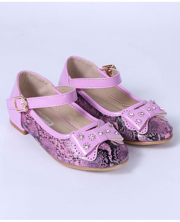 Cute Walk by Babyhug Party Wear Embellished Bellies - Pink