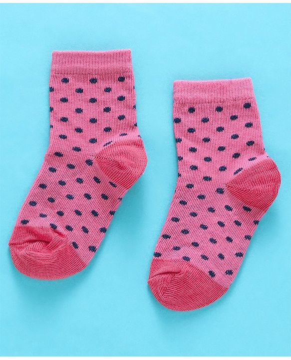 Cute Walk By Babyhug Non Terry Antibacterial Socks Polka Dot Design Pack Of 3 - Multicolor