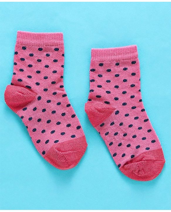 Cute Walk By Babyhug Non Terry Antibacterial Socks Polka Dot Design Pack Of 3 - Multicolor