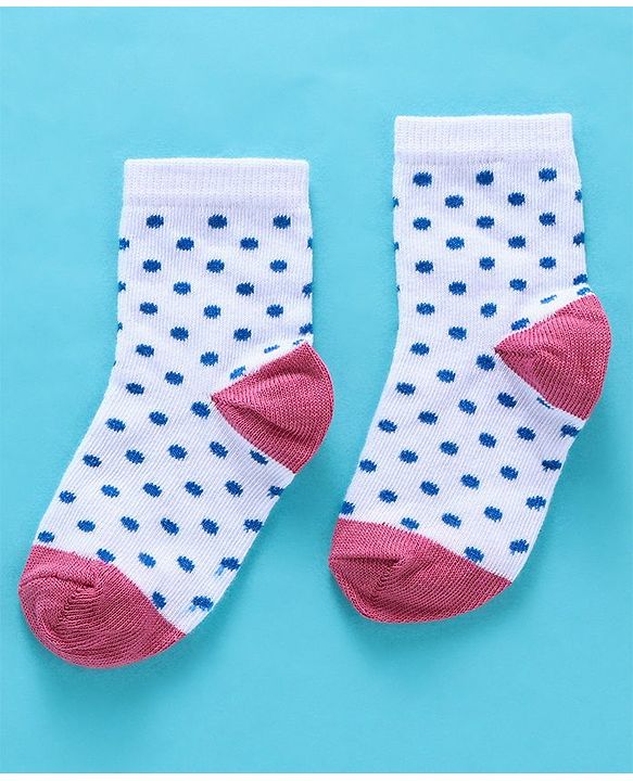 Cute Walk By Babyhug Non Terry Antibacterial Socks Polka Dot Design Pack Of 3 - Multicolor
