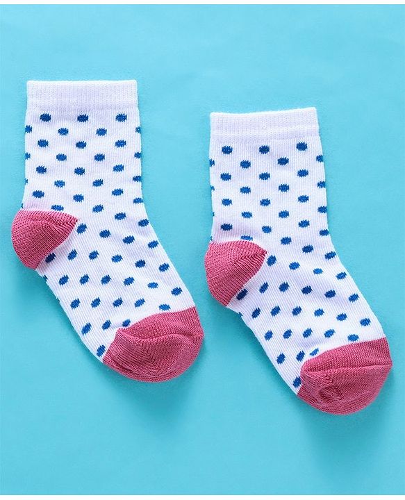 Cute Walk By Babyhug Non Terry Antibacterial Socks Polka Dot Design Pack Of 3 - Multicolor