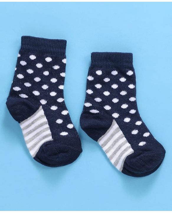 Cute Walk By Babyhug Non Terry Antibacterial Ankle Length Socks Multi Print Set of 3 - Navy White