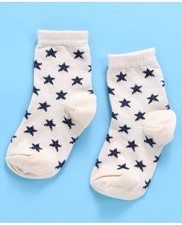 Cute Walk By Babyhug Non Terry Antibacterial Ankle Length Socks Multi Print Set of 3 - Navy White