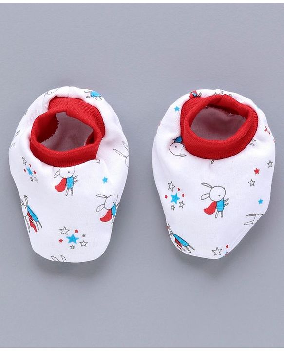 Babyhug Clothing Gift Set Bunny Print Red- 5 Pieces