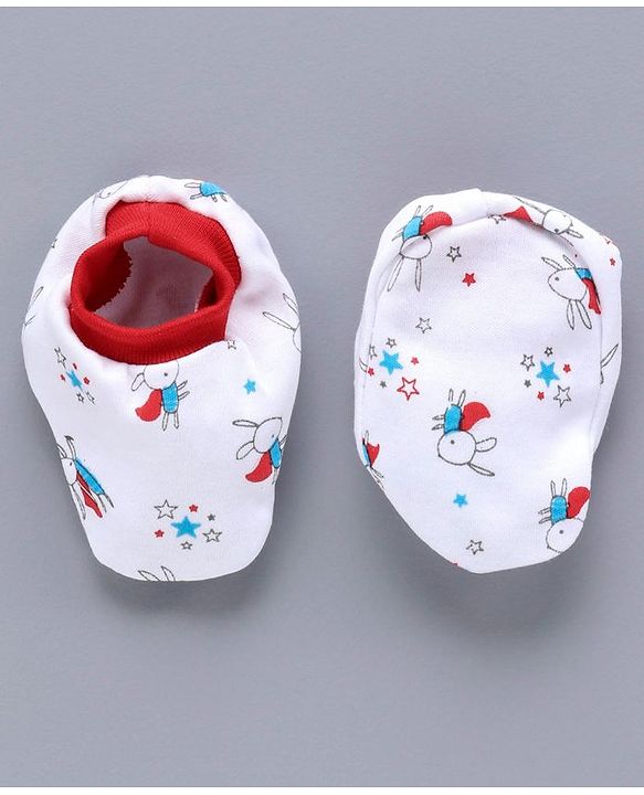 Babyhug Clothing Gift Set Bunny Print Red- 5 Pieces