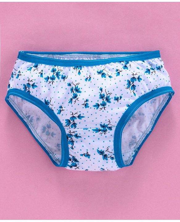 Babyhug Cotton Panties Floral Print Pack Of 2 - Teal