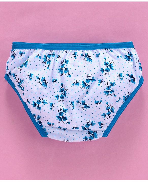 Babyhug Cotton Panties Floral Print Pack Of 2 - Teal