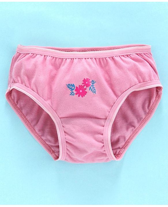 Babyhug Cotton Panties Floral Print Pack Of 2 - Pink - 12-18M Pink