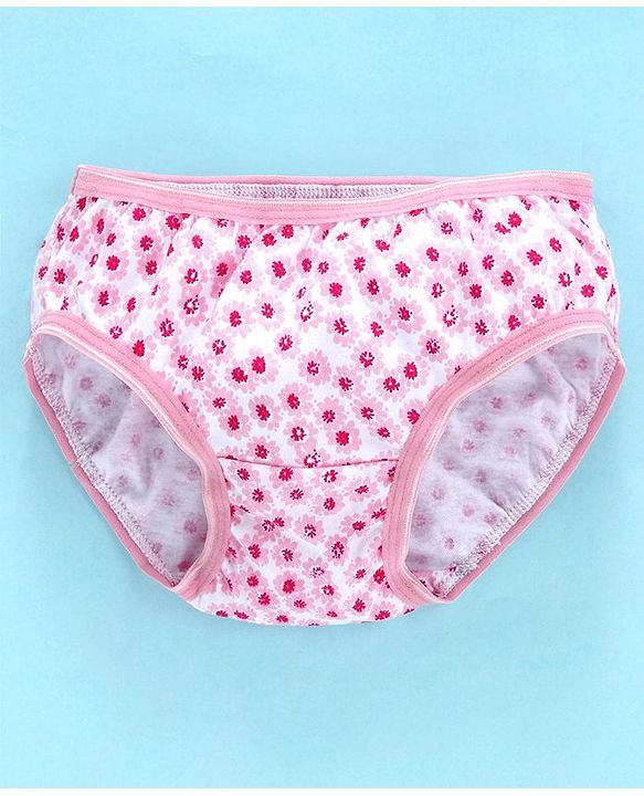 Babyhug Cotton Panties Floral Print Pack Of 2 - Pink - 12-18M Pink