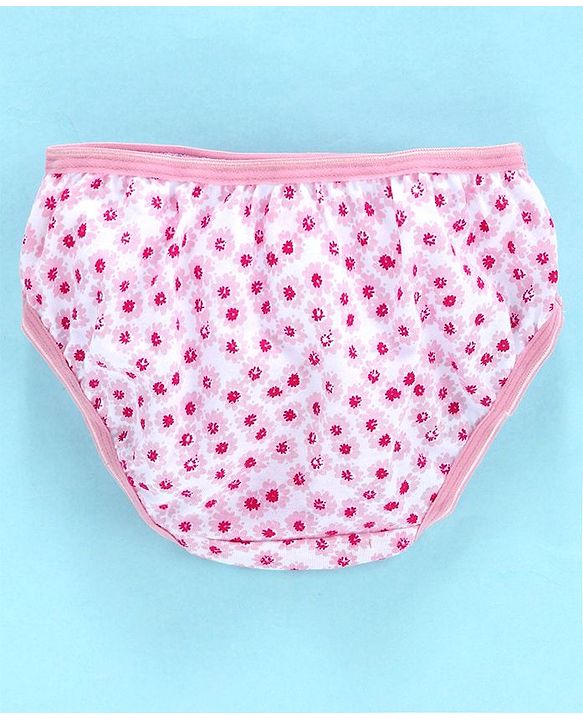 Babyhug Cotton Panties Floral Print Pack Of 2 - Pink - 12-18M Pink