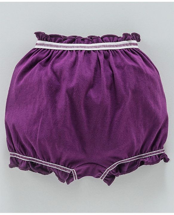 Babyhug 100% Cotton Bloomer Set of 2 Printed & Solid Color - Pink Purple