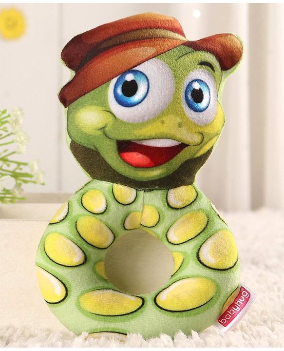 Babyhug Snake Face Rattle With Sound - Green