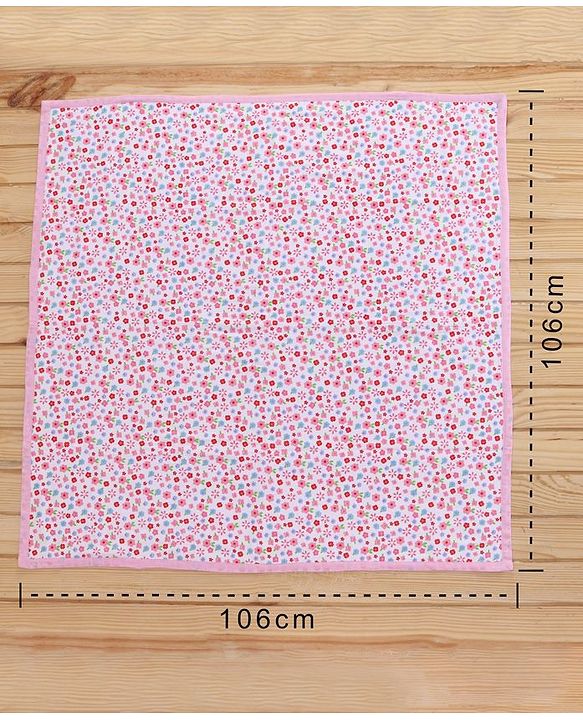 Babyhug Premium 3 Layered Lightweight Baby Muslin Blanket Floral Print - Pink