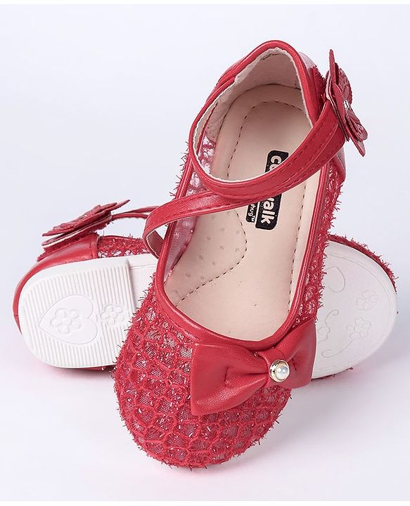 Cute Walk by Babyhug Bellies Bow Applique - Red