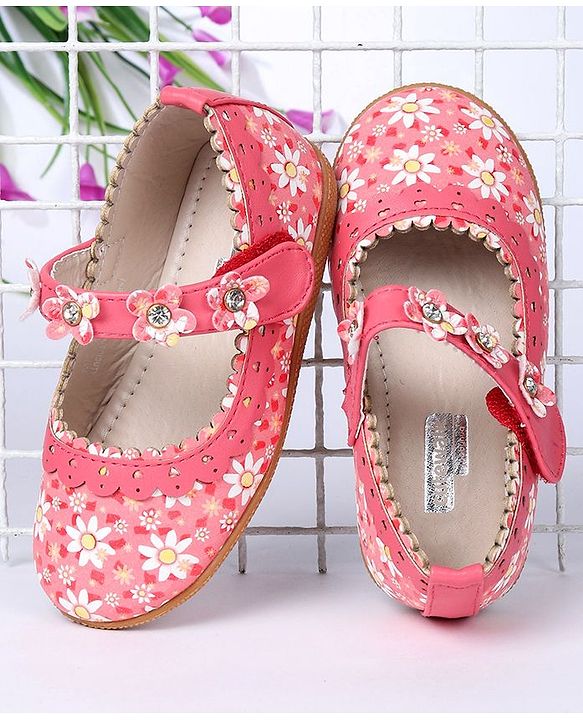 Cute Walk by Babyhug Floral Motif Bellies - Red