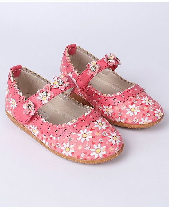 Cute Walk by Babyhug Floral Motif Bellies - Red